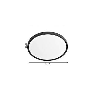 Inlight Πλαφονιέρα οροφής LED 50W 3CCT (by switch on base) σε μαύρη απόχρωση D:60x2,5cm (42036-A-Black)