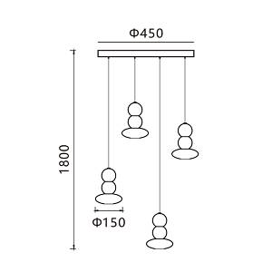 GALAXY - Πολύφωτο Μεταλλικό Κρεμαστό Φωτιστικό