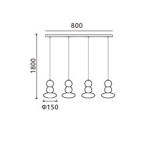 GALAXY - Πολύφωτο Μεταλλικό Κρεμαστό Φωτιστικό