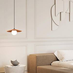 PENDANT LIGHT 1xG9 LED MAX 9W TERRACOTTA CLAY - BLACK  - METAL - OPAL GLASS