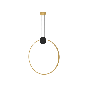PENDANT LED LIGHT 24W 3000K ALUMINIUM-SILICON,BLACK-GOLD RING