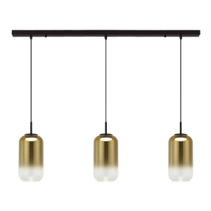 LINE LED LIGHT 3X12W 3000K GLASS BLACK-GOLD