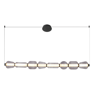 PENDANT LED LIGHT 37W 3000K METAL-GLASS, BLACK-SMOKED GREY