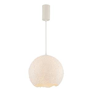 PENDANT LIGHT 1xE27 MAX 15W METAL - PAPER PULP - PLASTIC GLOBE  WHITE