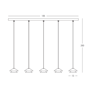 PENDANT LED LINE LIGHT 45W 3000K BLACK BASE - SANDY BLACK SHADE - BRUSHED GOLD ELECTROPLATE
