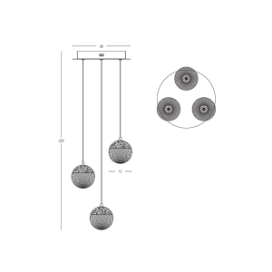 PENDANT LED LIGHT 25W 3000K TRIAC GOLD MATT ALUMINIUM - ACRYLIC