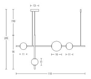 LED PENDANT LIGHT  19W 3000K GLASS & METAL  WHITE-BLACK