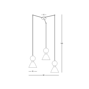 PENDANT 3XE14 MAX 15W GREEN MARBLE - BRASS
