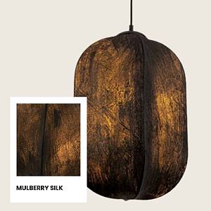 PENDANT LIGHT 1xE27 MAX 15W MULBERRY SILK - METAL BLACK