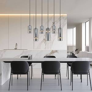 PENDANT LED LINE LIGHT 26W 3000K SANDY BLACK - SMOKED GLASS