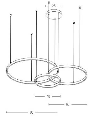 PENDANT LIGHT 126W 3000K BRUSHED GOLD