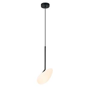 LED PENDANT LIGHT 5W 3000K MATT OPAL WHITE GLASS  & BLACK METAL