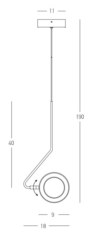 PENDANT LED LIGHT 7W 3000K ALUMINUM  WHITE MATT