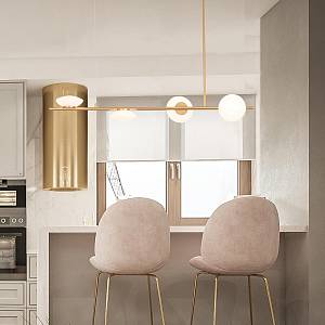 PENDANT LIGHT LED 23W METAL -GLASS  GOLD MATT
