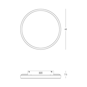 CEILING LED LIGHT 27W 2700K-3000K-4000K SANDY BLACK