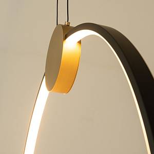 PENDANT LED LIGHT 24W 3000K ALUMINIUM-SILICON,GOLD-BLACK RING