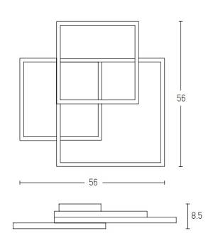 CEILING LIGHT 48W 3000K  ALUMINUM&ACRYLIC GOLD