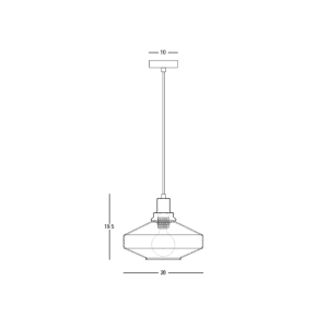 PENDANT LIGHT E27 MAX 40W METAL-GLASS ANODISED DARK GREY