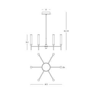 PENDANT LED LIGHT 46W 3000K TRIAC BRUSHED GOLD