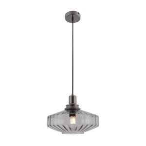 PENDANT LIGHT E27 MAX 40W METAL-GLASS ANODISED DARK GREY
