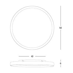 CEILING LED LIGHT 42W 2700K-3000K-4000K ALUMINIUM - MICROPRISMATIC ACRYLIC  WHITE MATT - GOLD
