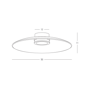 CEILING LED LIGHT 30W 2700K-3000K TRIAC BLACK MATT - SMOKED GLASS