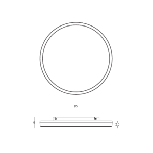 CEILING LED LIGHT 84W 2700K-3200K-4000K DALI SANDY WHITE - METAL - ALUMINIUM - MICROPRISMATIC DIFFUSER