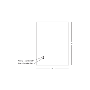MIRROR WITH LED LIGHT 20W 3000K-4000K RECTANGLE BACK LIGHT TOUCH DIMMING & ANTIFOG SWITCHES IP44