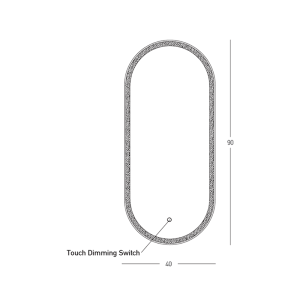 MIRROR WITH LED LIGHT 18W 3000K-4000K TOUCH DIMMING SWITCH ANODIZED GOLD IP44