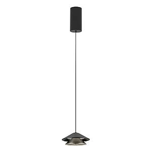 PENDANT LED LIGHT 9W SANDY BLACK BASE - SANDY BLACK SHADE - BRUSHED NICKEL ELECTROPLATE