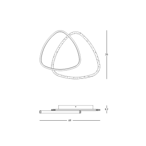 CEILING LED LIGHT 36W 3000K METAL-ACRYLIC WHITE