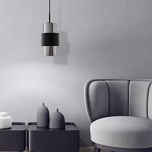 PENDANT LIGHT E27 MAX 40W BLACK MATT CHROME CLASS