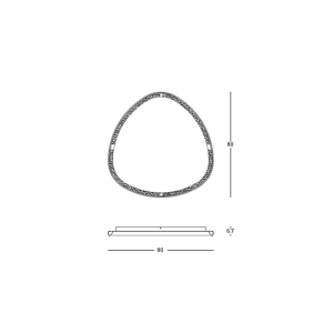 CEILING LED LIGHT 39W 3000K METAL-ACRYLIC BLACK