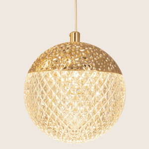 PENDANT LED LIGHT 9W 3000K GOLD ALUMINIUM - ACRYLIC