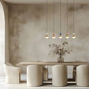 PENDANT LED LINE LIGHT 32W 3000K CERAMIC - METAL - GLASS, BRASS