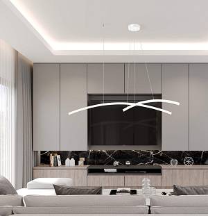 LED PENDANT LIGHT  41W 3000K ALUMINΙUM & ACRYLIC WHITE