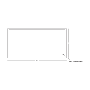 MIRROR WITH LED LIGHT 30W 3000K-4000K RECTANGLE TOUCH DIMMING SWITCH ANODIZED GOLD IP44