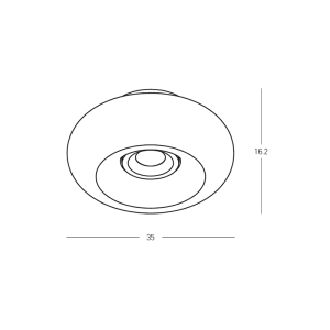 CEILING LED LIGHT 30W 2700K-3000K TRIAC BLACK MATT - TAWNY GLASS