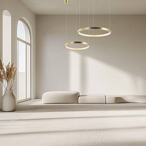 PENDANT LIGHT 34W 3000K ALUMINIUM-ACRYLIC   BRUSHED GOLD MATT