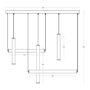 PENDANT LED LIGHT 93W 3000K SUNDY BLACK METAL - ALUMINIUM - ALABASTER