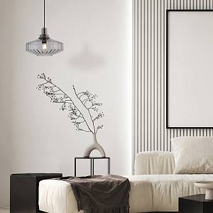 PENDANT LIGHT E27 MAX 40W METAL-GLASS ANODISED DARK GREY