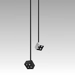PENDANT SPOT LIGHT SQUERED LED 7W 3000K BLACK WHITE