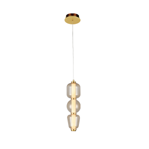 PENDANT LED LIGHT 12W 3000K METAL-GLASS,GOLD-CHAMPAGNE