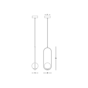 PENDANT LAMP G9 MAX 7W METAL GOLD