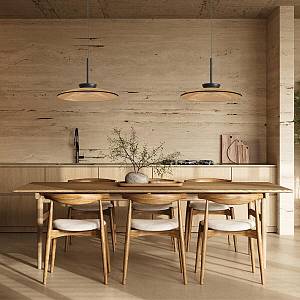 PENDANT LED LIGHT 31W 2700K-3000K TRIAC BLACK MATT - TAWNY GLASS