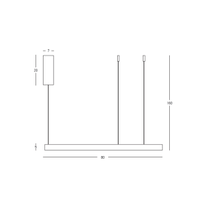 PENDANT LED LIGHT UP-DOWN 70W 3000K BLACK ALUMINIUM - ACRYLIC