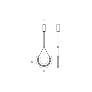 PENDANT LED LIGHT 11W 3000K  ALUMINIUM-GLASS  GOLD