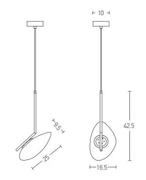 LED PENDANT LIGHT 5W 3000K  MATT OPAL WHITE GLASS   BRASS METAL