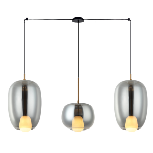 LINE LIGHT 3XG9 SMOKED GLASS -GOLD MATT