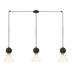 PENDANT 3XE14 MAX 15W GREEN MARBLE - BRASS
